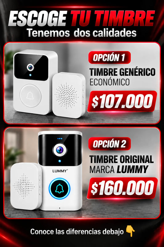 TIMBRE CON CÁMARA, PARLANTE Y MICRÓFONO: DOS OPCIONES.